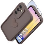 Etui do Samsung Galaxy A25 5G silikonowe serce brązowe ze szkłem