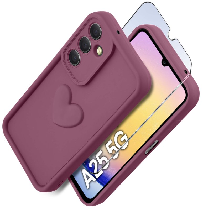 etui-do-samsung-galaxy-a25-5g-silikonowe-serce-burgundowe-ze-szklem