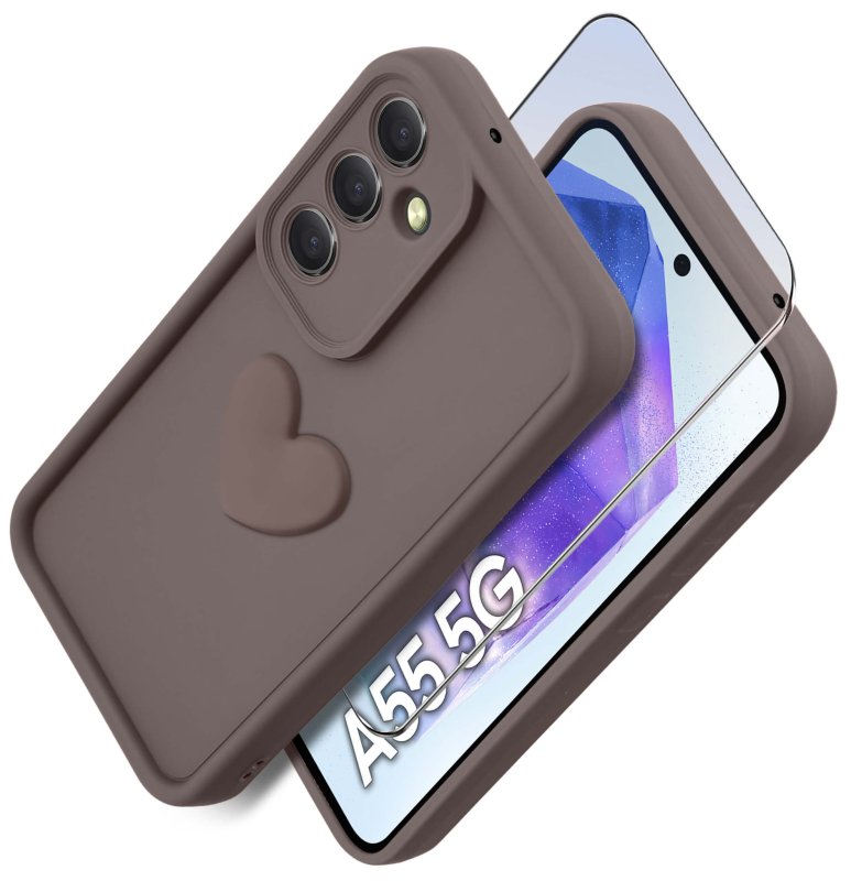 etui-do-samsung-galaxy-a55-5g-silikonowe-serce-brazowe-ze-szklem