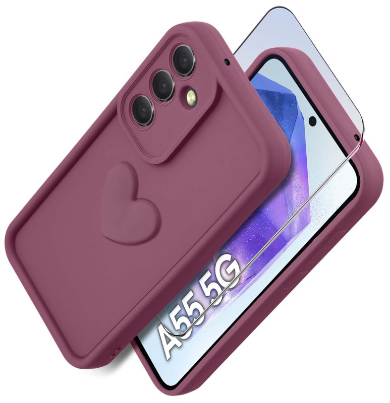 etui-do-samsung-galaxy-a55-5g-silikonowe-serce-burgundowe-ze-szklem