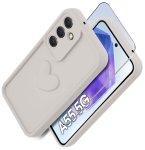 Etui do Samsung Galaxy A55 5G silikonowe serce białe ze szkłem