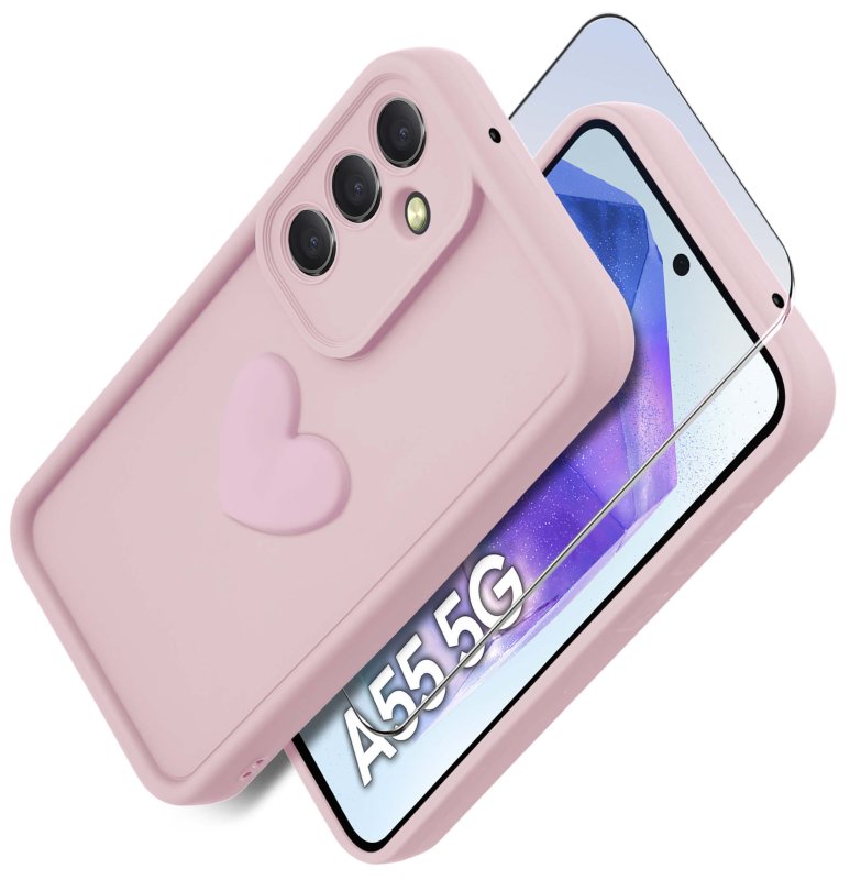 etui-do-samsung-galaxy-a55-5g-silikonowe-serce-jasnorozowe-ze-szklem
