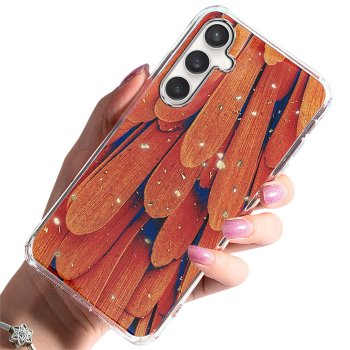Etui do Samsung Galaxy A15 4G / A15 5G glamour pomarańczowe ze szkłem