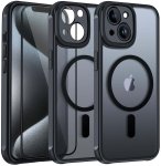 Etui do Iphone 13 / 14 Magsafe Matt czarne ze szkłem