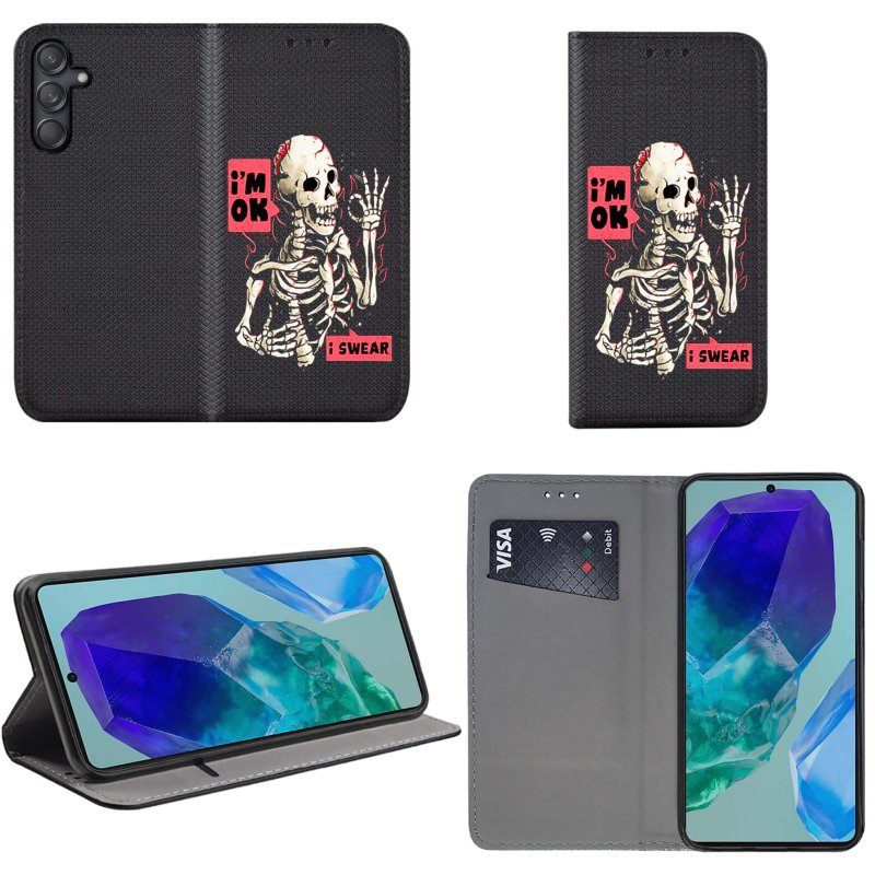 etui-do-samsung-galaxy-m55-5g-zamykane-malowane-wzor-szkielet-ze-szklem