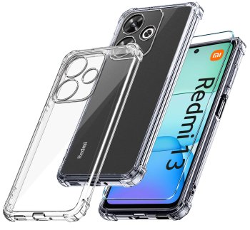 Etui do Xiaomi Redmi 13 4G przeźroczyste ze szkłem
