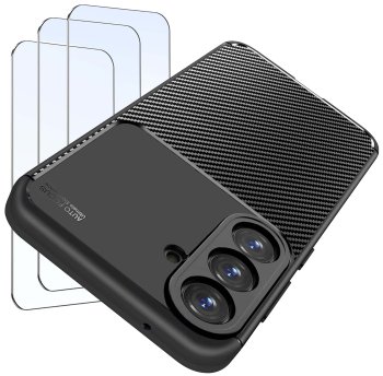 Etui do Samsung Galaxy A54 5G carbon z zestawem 3 szkieł
