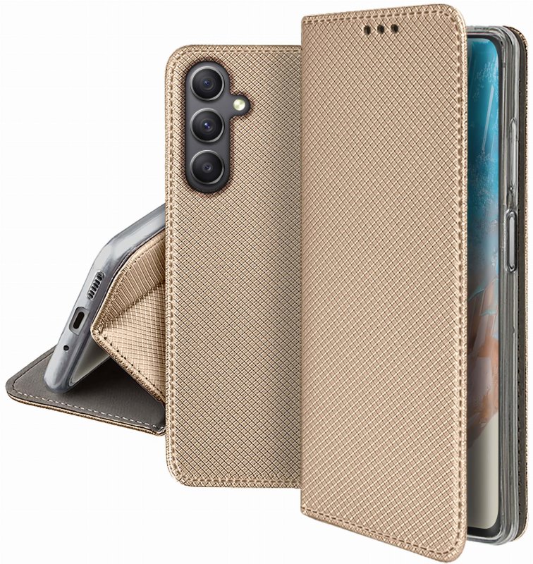 etui-do-samsung-galaxy-m35-5g-zlote-zamykane-ze-szklem