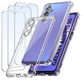 Etui do Samsung Galaxy A15 5G przeźroczyste z zestawem 3 szkieł