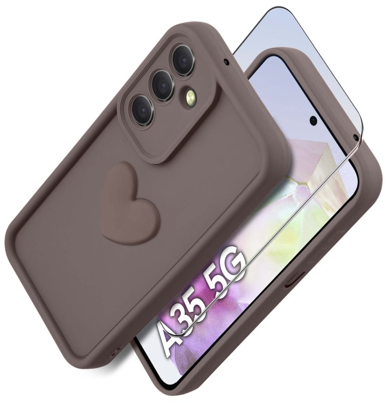 etui-do-samsung-galaxy-a35-5g-silikonowe-serce-brazowe-ze-szklem