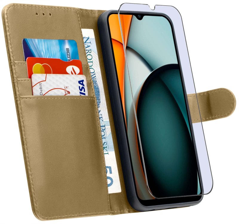 etui-do-xiaomi-redmi-a3-zlote-magnetyczne-z-klapka-ze-szklem