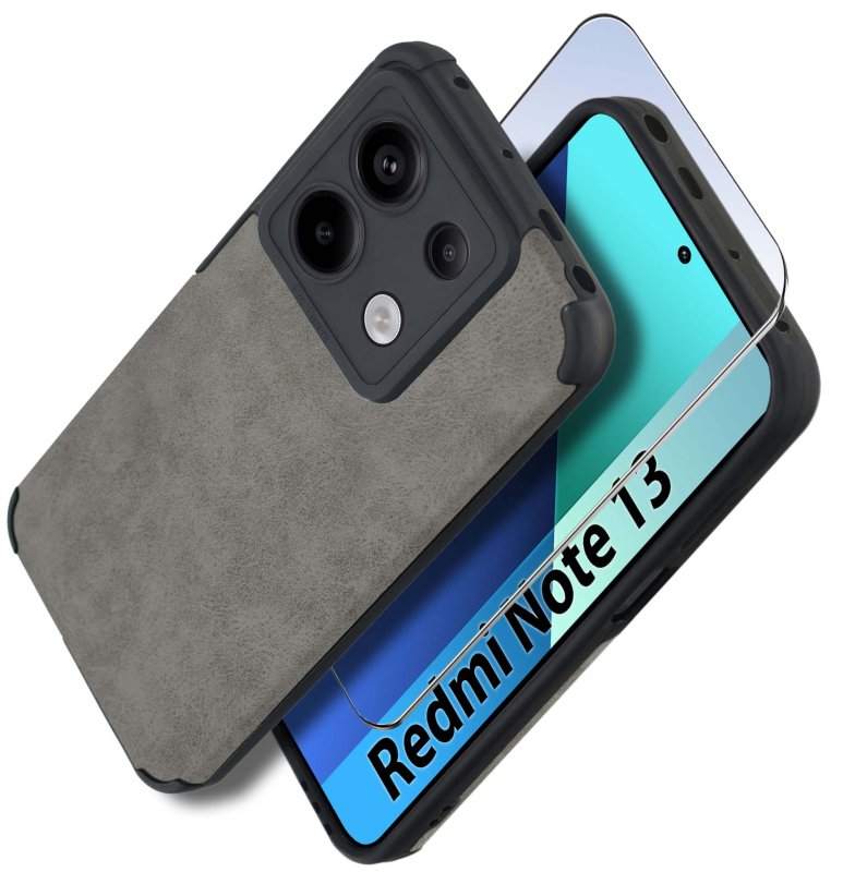 etui-do-xiaomi-redmi-note-13-4g-silikonowe-skorzane-vintage-szare-ze-szklem