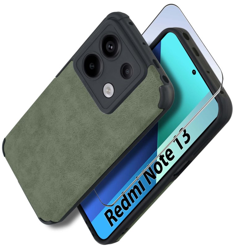 etui-do-xiaomi-redmi-note-13-4g-silikonowe-skorzane-vintage-zielone-ze-szklem