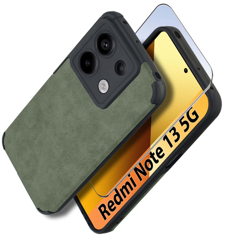 etui-do-xiaomi-edmi-note-13-5g-silikonowe-skorzane-vintage-zielone-ze-szklem