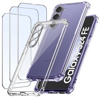 Etui do Samsung Galaxy S24 Fe przeźroczyste z zestawem 3 szkieł