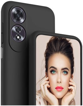 Etui do Oppo A60 4G czarne silikonowe ze szkłem