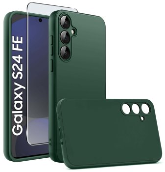 Etui do Samsung Galaxy S24 Fe zielone matowe ze szkłem
