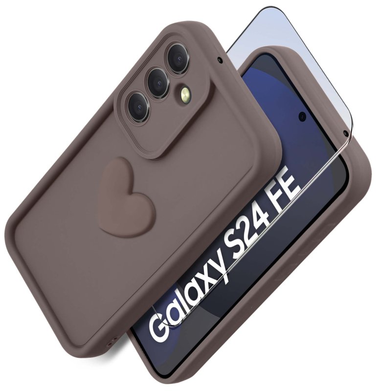 etui-do-samsung-galaxy-s24-fe-silikonowe-serce-brazowe-ze-szklem
