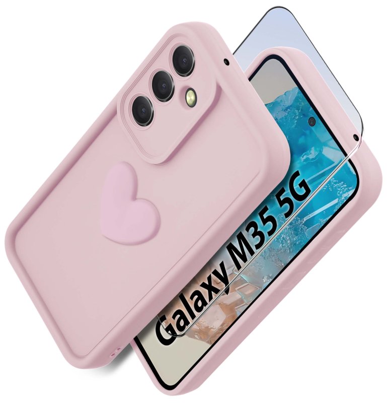etui-do-samsung-galaxy-m35-5g-silikonowe-serce-jasnorozowe-ze-szklem