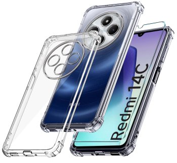 Etui do Xiaomi Redmi 14C przeźroczyste ze szkłem