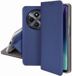 Etui do Xiaomi Redmi 14C granatowe zamykane ze szkłem