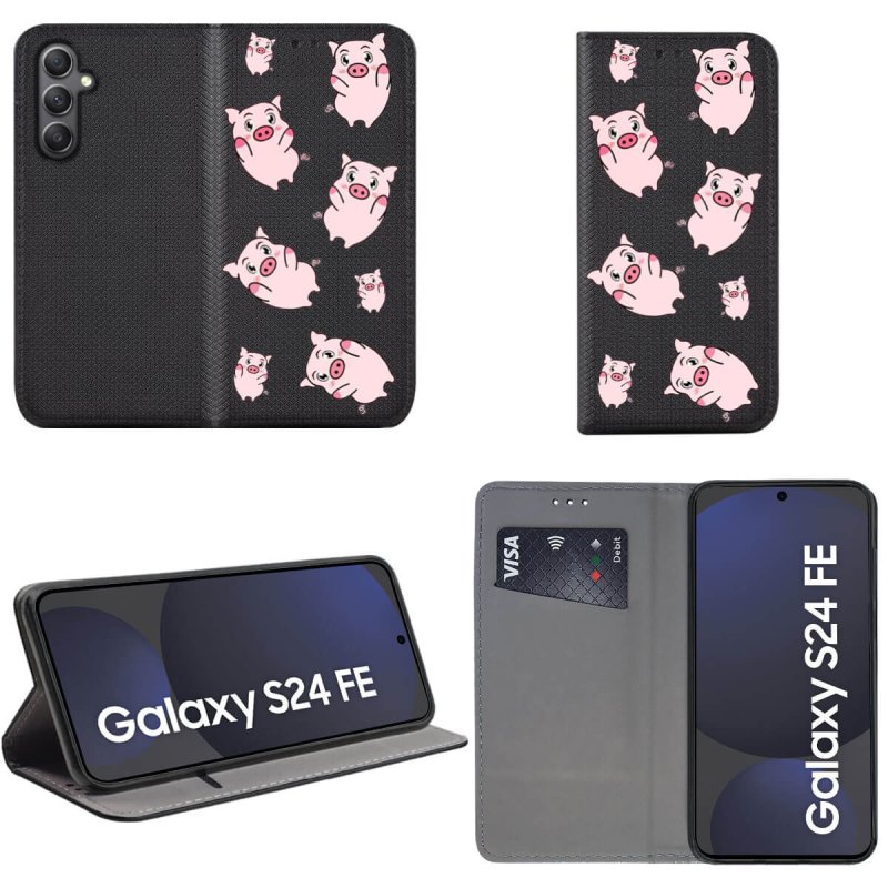 etui-do-samsung-galaxy-s24-fe-zamykane-malowane-wzor-swinki-ze-szklem