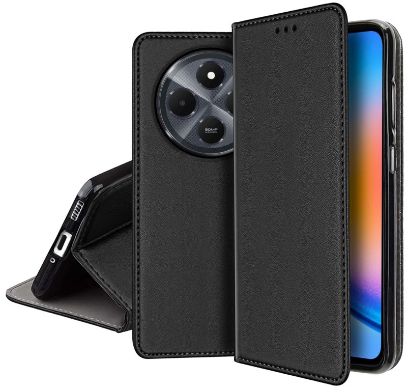 etui-do-xiaomi-redmi-14c-czarne-magnetyczne-zamykane-ze-szklem