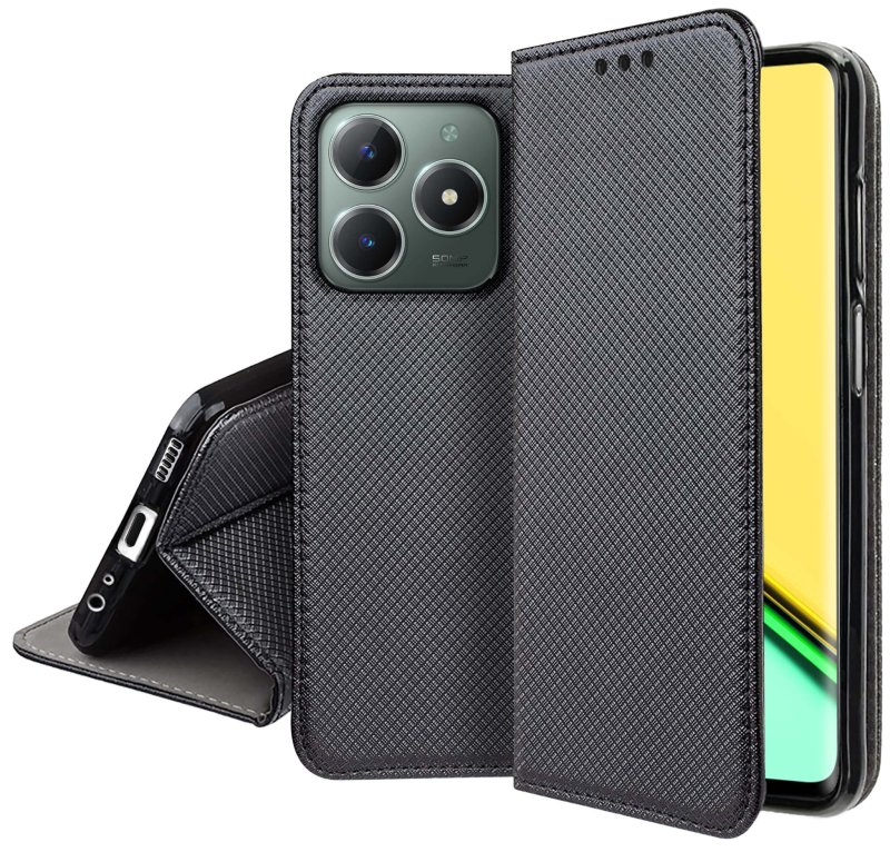 etui-do-realme-c61-c63-czarne-zamykane-ze-szklem