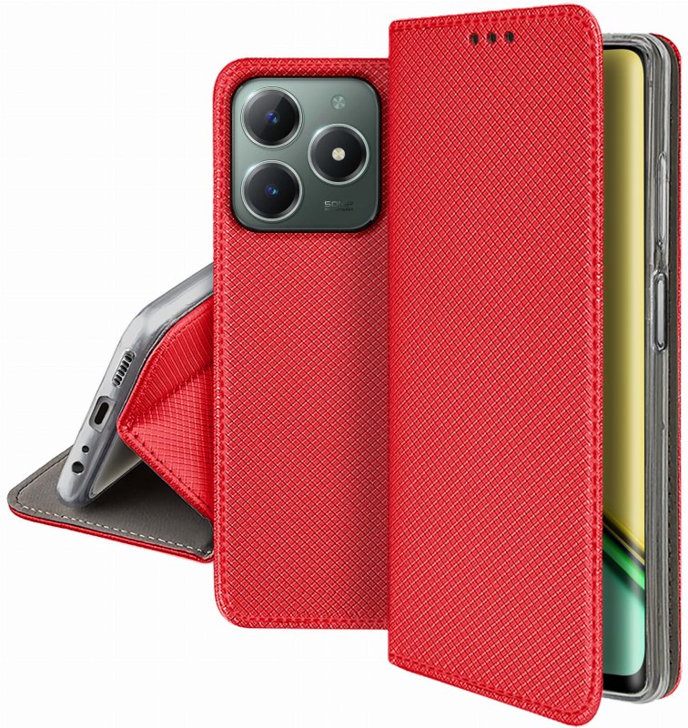 etui-do-realme-c61-c63-czerwone-zamykane-ze-szklem
