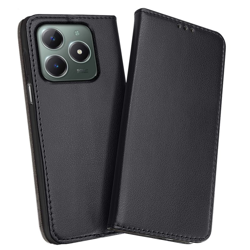 etui-do-realme-c61-c63-czarne-magnetyczne-zamykane-ze-szklem