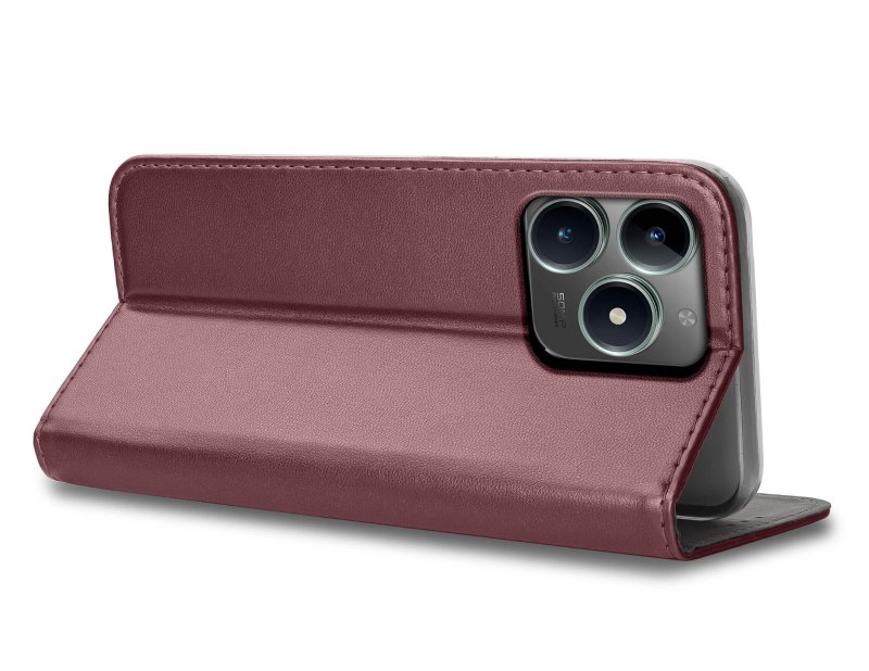 etui-do-realme-c61-c63-burgundowe-magnetyczne-zamykane-ze-szklem