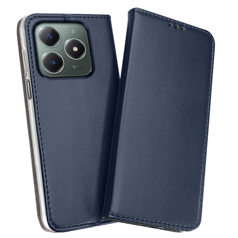 etui-do-realme-c61-c63-granatowe-magnetyczne-zamykane-ze-szklem