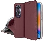 Etui do Oppo A60 4G burgundowe magnetyczne zamykane ze szkłem