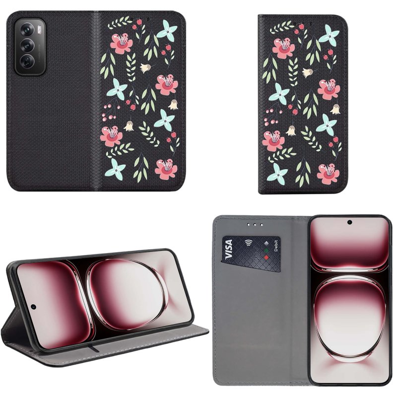 etui-do-oppo-reno-12-pro-5g-zamykane-malowane-wzor-kwiaty