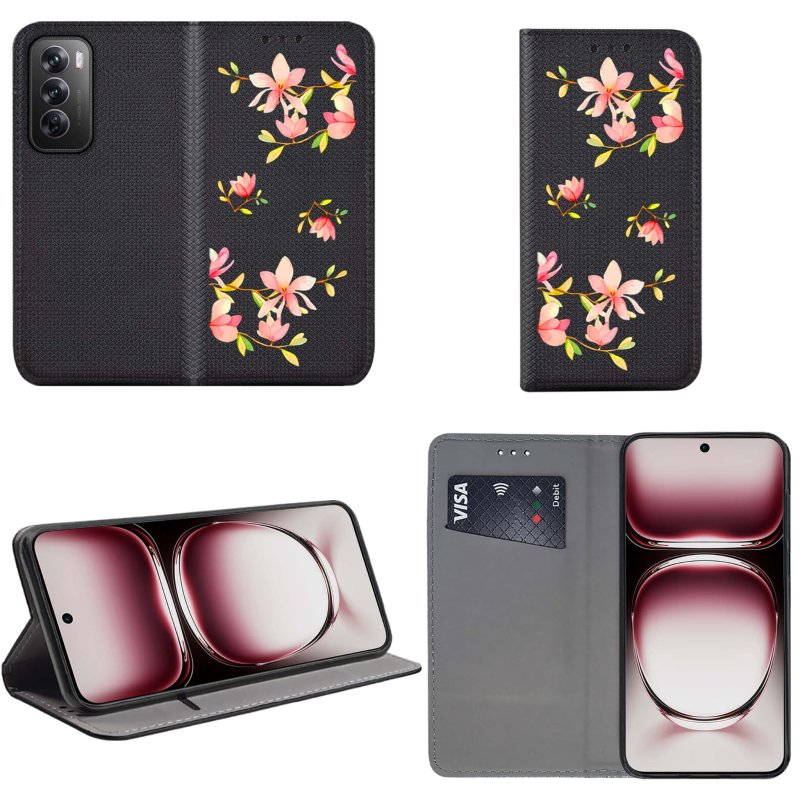 etui-do-oppo-reno-12-pro-5g-zamykane-malowane-wzor-kwiatki