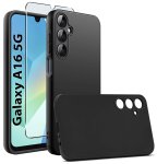 Etui do Samsung Galaxy A16 5G czarne matowe ze szkłem