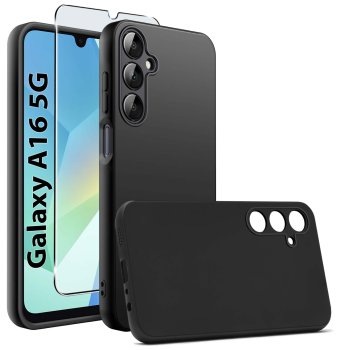 Etui do Samsung Galaxy A16 5G czarne matowe ze szkłem