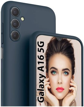 Etui do Samsung Galaxy A16 5G granatowe silikonowe ze szkłem