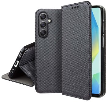 Etui do Samsung Galaxy A16 5G czarne zamykane ze szkłem