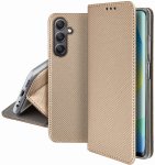 Etui do Samsung Galaxy A16 5G złote zamykane ze szkłem