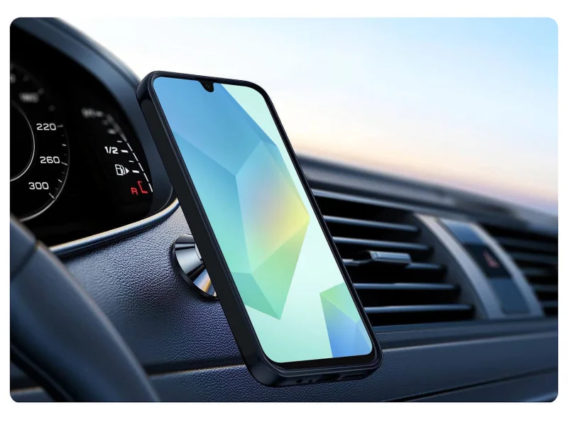 Samsung Galaxy A16 5G w etui magnetycznym na uchwycie samochodowym