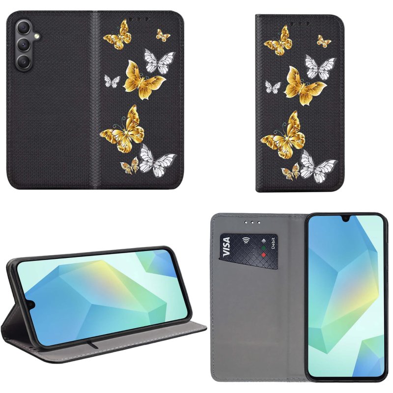 etui-do-samsung-galaxy-a16-5g-zamykane-malowane-wzor-motyle-ze-szklem