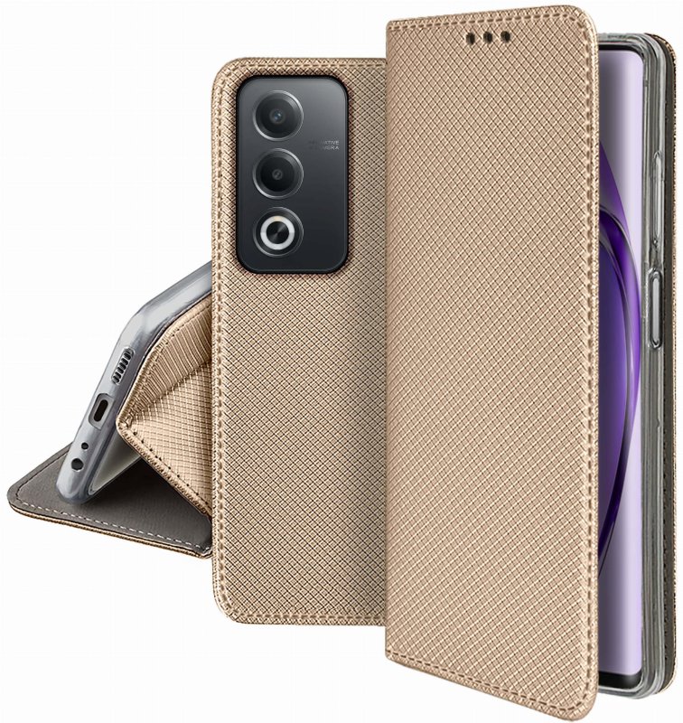 etui-do-oppo-a80-5g-zlote-zamykane-ze-szklem