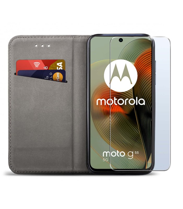 etui-do-motorola-moto-g55-5g-czarne-zamykane-ze-szklem