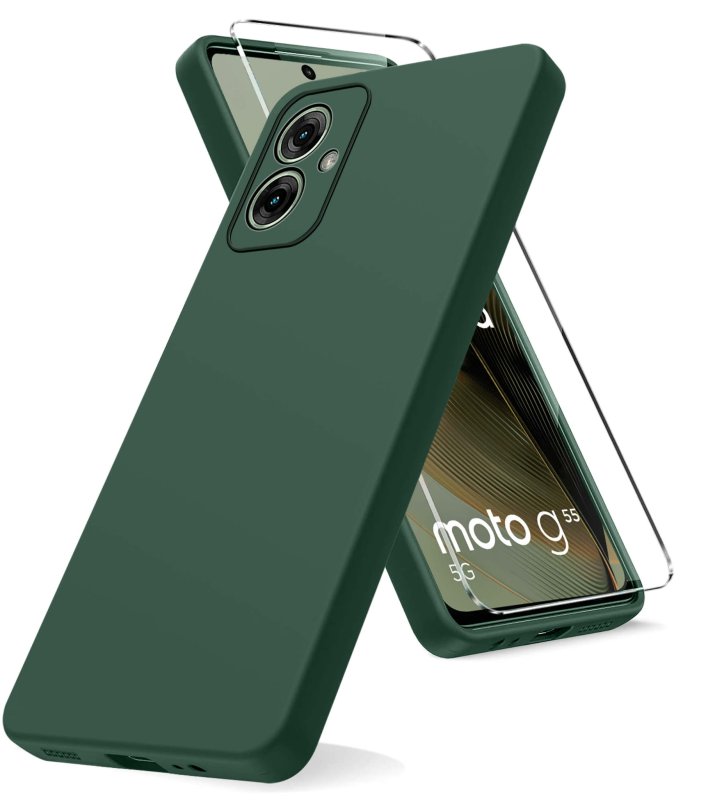 etui-do-motorola-moto-g55-5g-zielone-matowe-ze-szklem