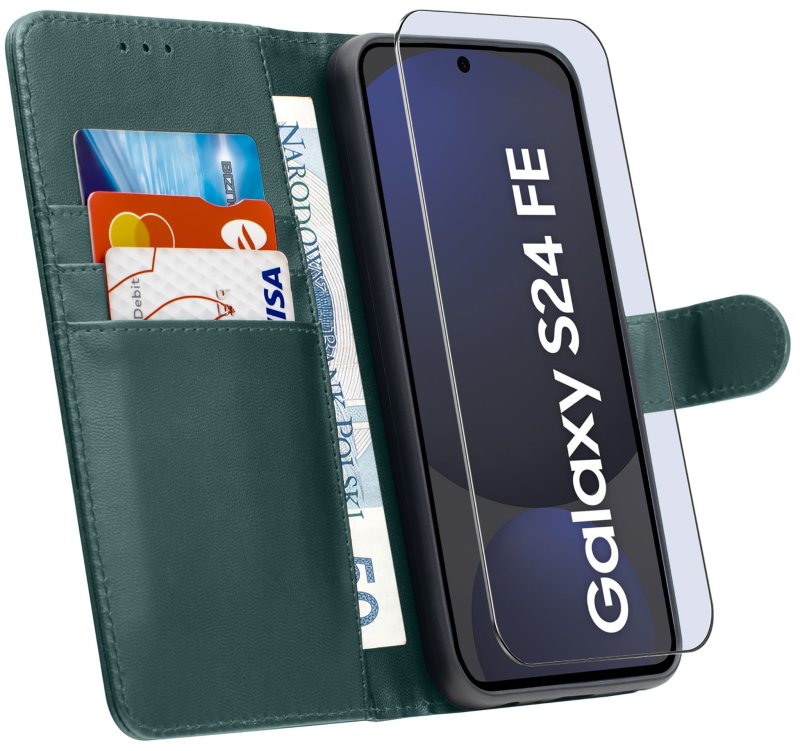 etui-do-samsung-galaxy-s24-fe-zielone-magnetyczne-z-klapka-ze-szklem