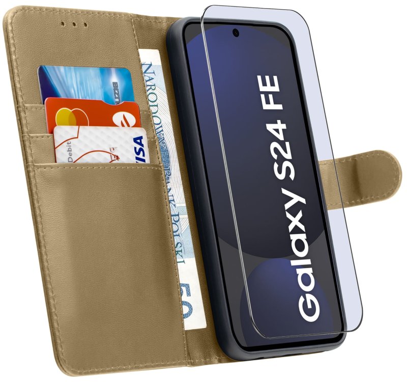 etui-do-samsung-galaxy-s24-fe-zlote-magnetyczne-z-klapka-ze-szklem