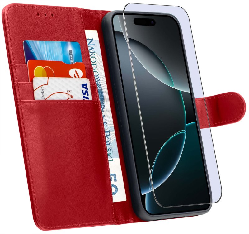etui-do-iphone-16-pro-czerwone-magnetyczne-z-klapka-ze-szklem