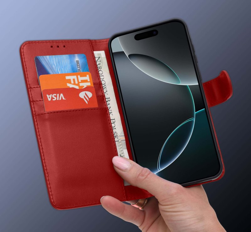 etui-do-iphone-16-pro-czerwone-magnetyczne-z-klapka-ze-szklem