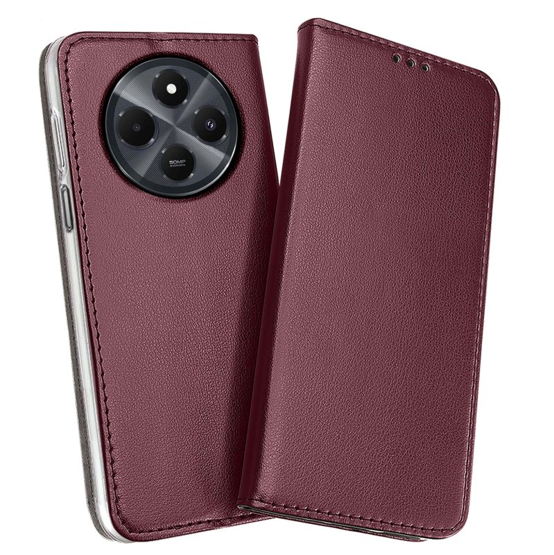 etui-do-xiaomi-redmi-14c-burgundowe-magnetyczne-zamykane-ze-szklem